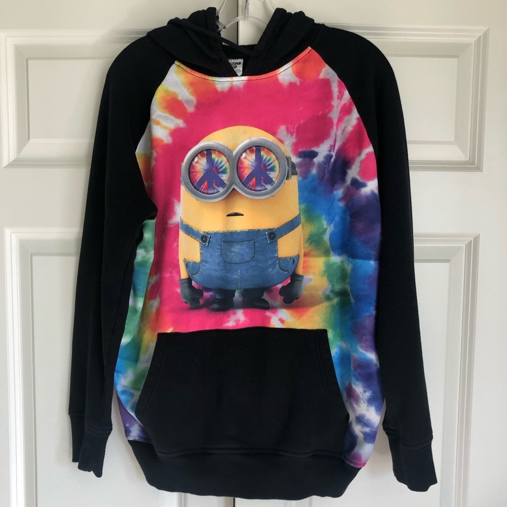Minions Tie Dye Hoodie Sweatshirt, Size Medium (38-40)